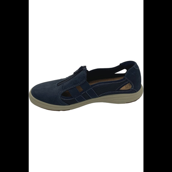 Earth Origins Leather Slip-Ons with Zipper Eisha Navy - Wide - Picture 2 of 4